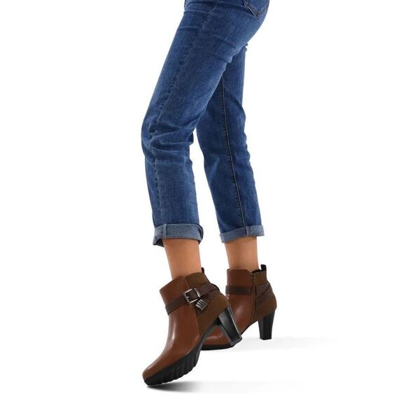 Double Buckle Chunky Heel Ankle Boots - Picture 3 of 12